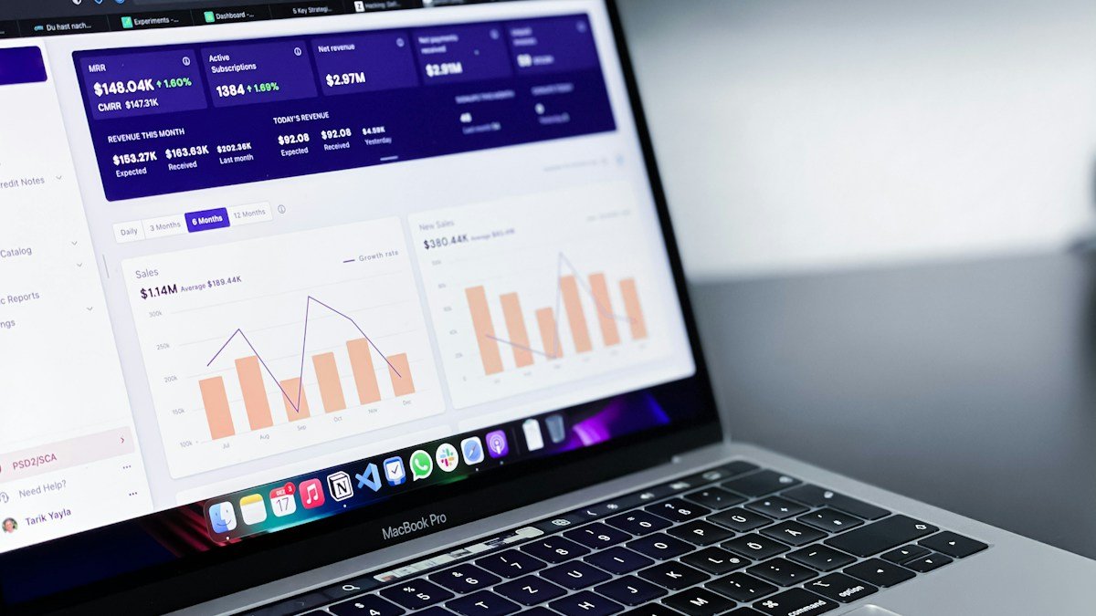 Business intelligence dashboard for small businesses showing data analytics