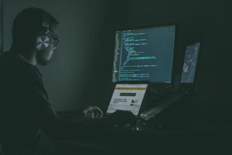 Computer workstation representing software patch management and cybersecurity
