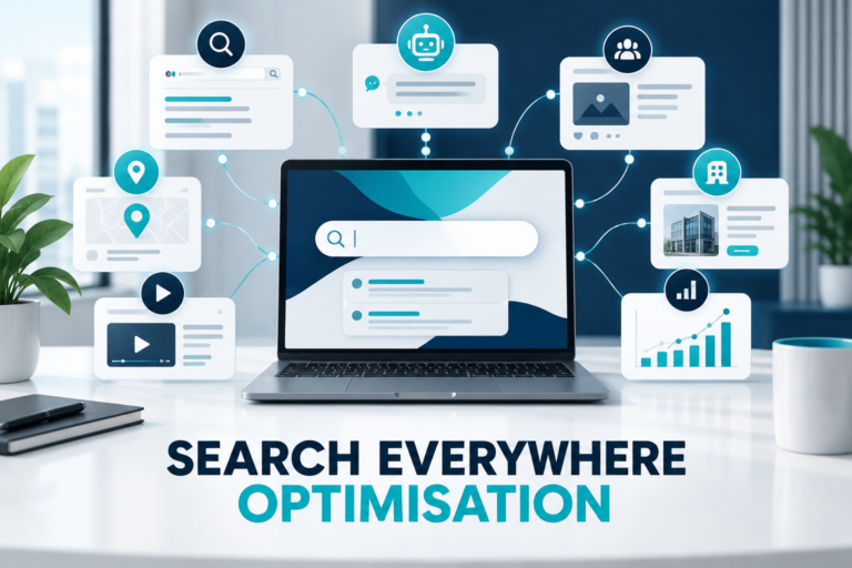 Digital search platforms connected through a search everywhere optimisation strategy